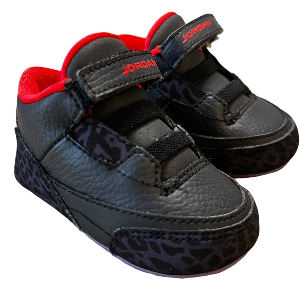 NIKE AIR JORDAN 3 III RETRO (CB) BABY INFANT BLACK CRIB SHOES